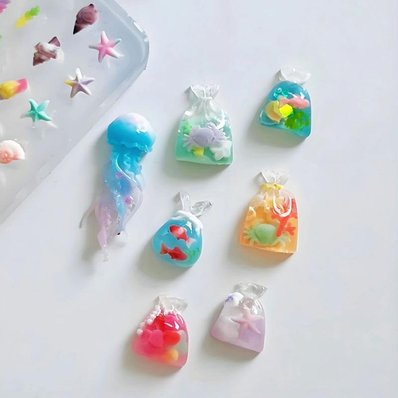 Art Craft Jellyfish - Cetakan Manikur Transparan Seri Laut 3D