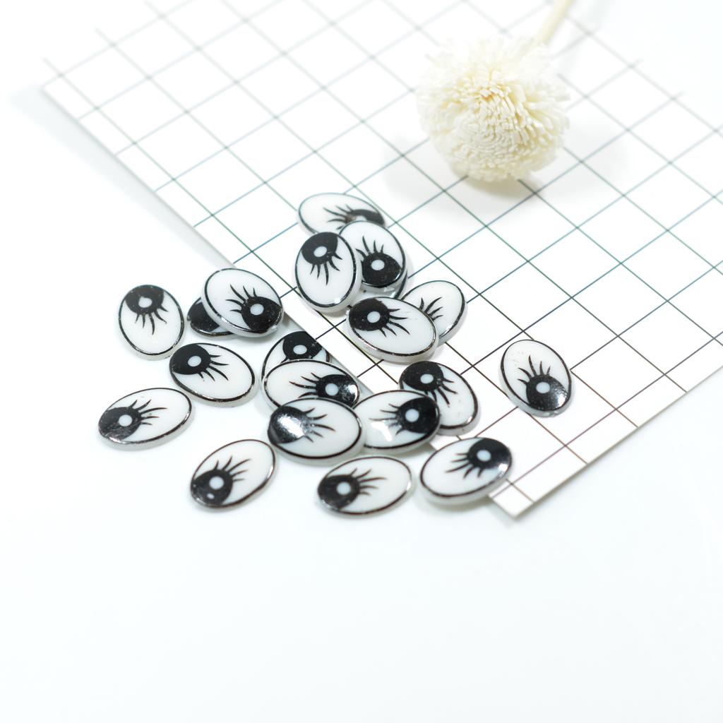 Art Craft Toys - Mata Kartun Oval Pipih Plastik untuk