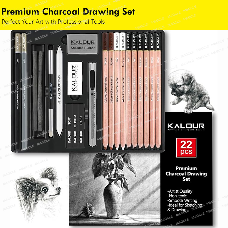 Sketching Charcoal Set - Kalour PDAS Set Seni Sketsa Arang