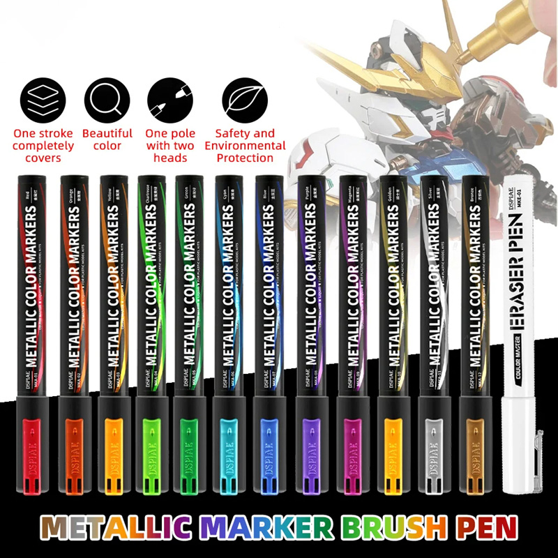 Illustration Marker Set - Pena Warna Metalik untuk Melukis Mech,