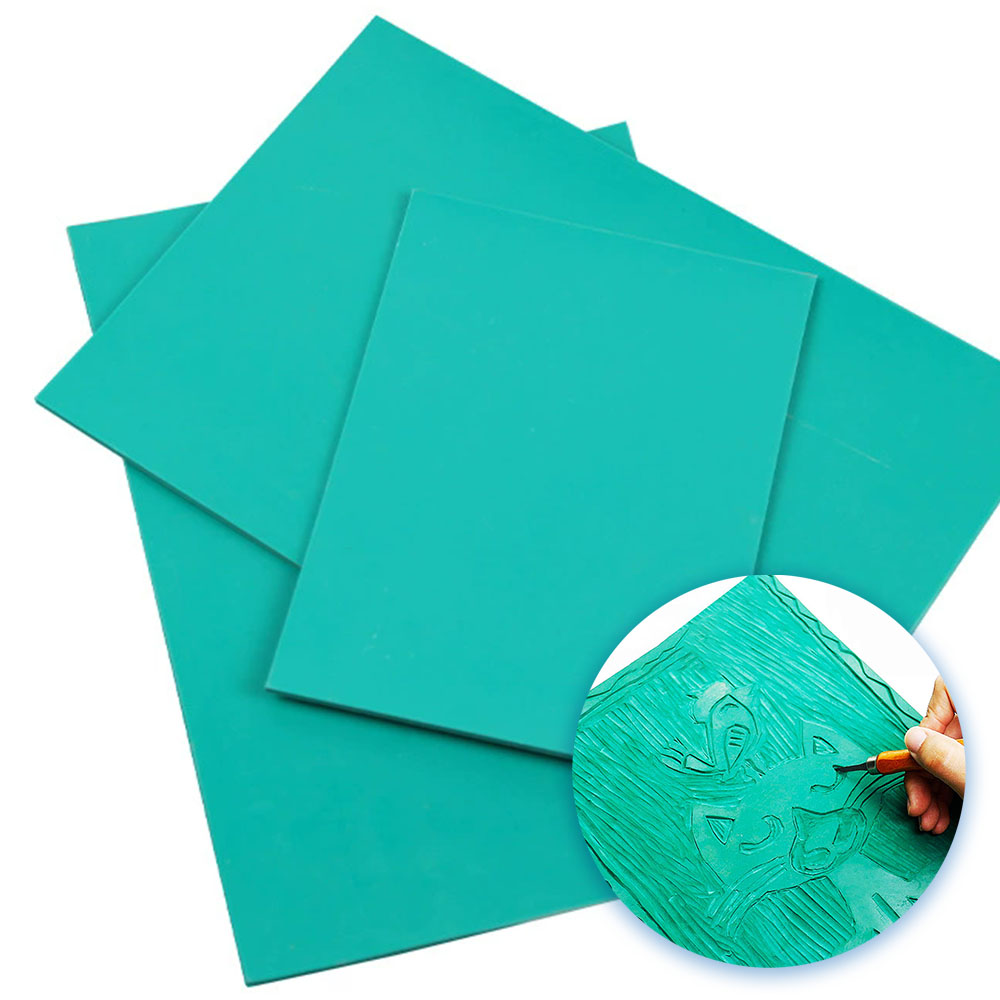 Lino Printing Block - Blok Karet Ukir Lembut Mudah Diukir
