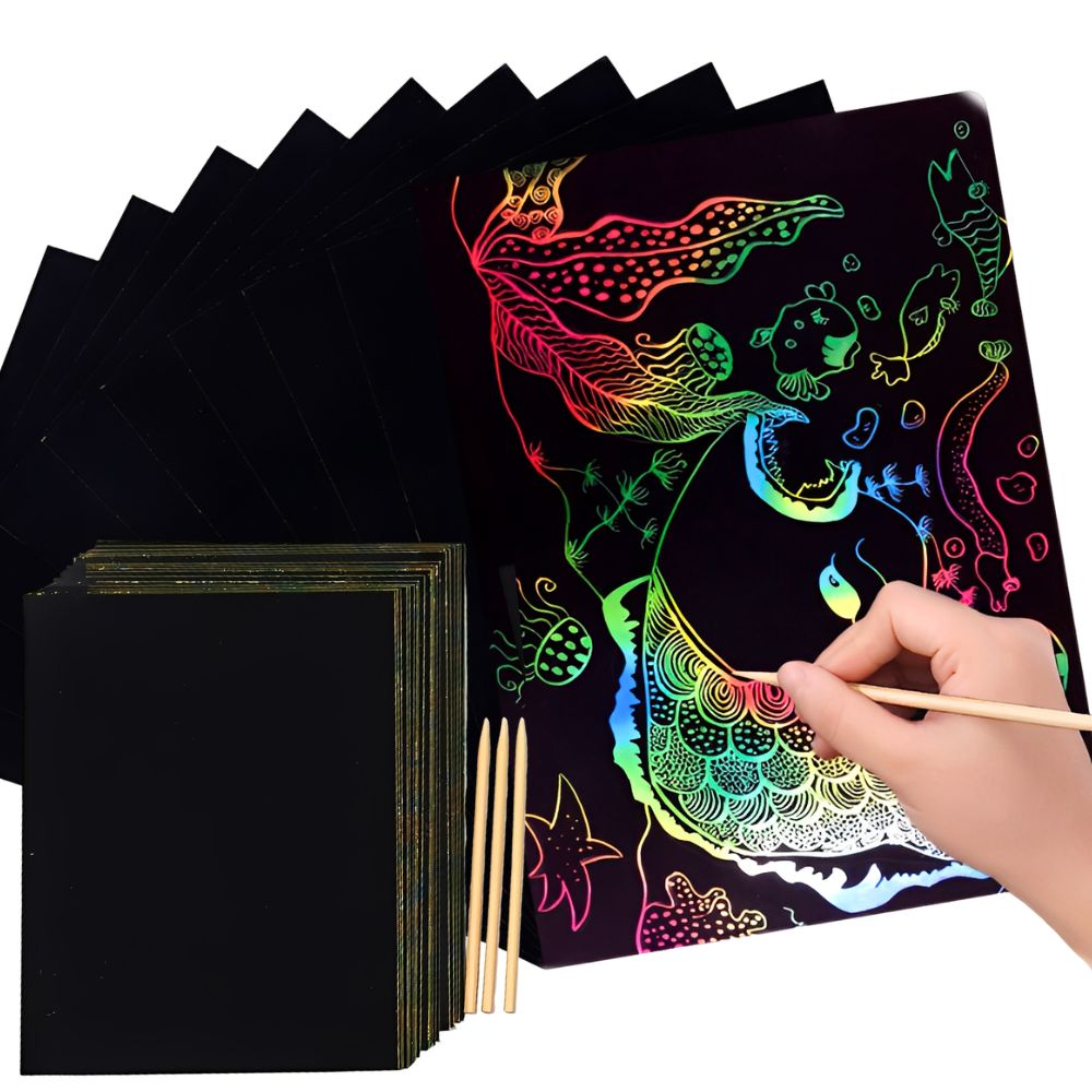 Art Craft Rainbow - 20 Buah Lembar Kertas Goresan Pelangi