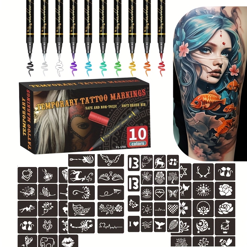Illustration Marker Set - Set Spidol Tato Temporer 10 Warna