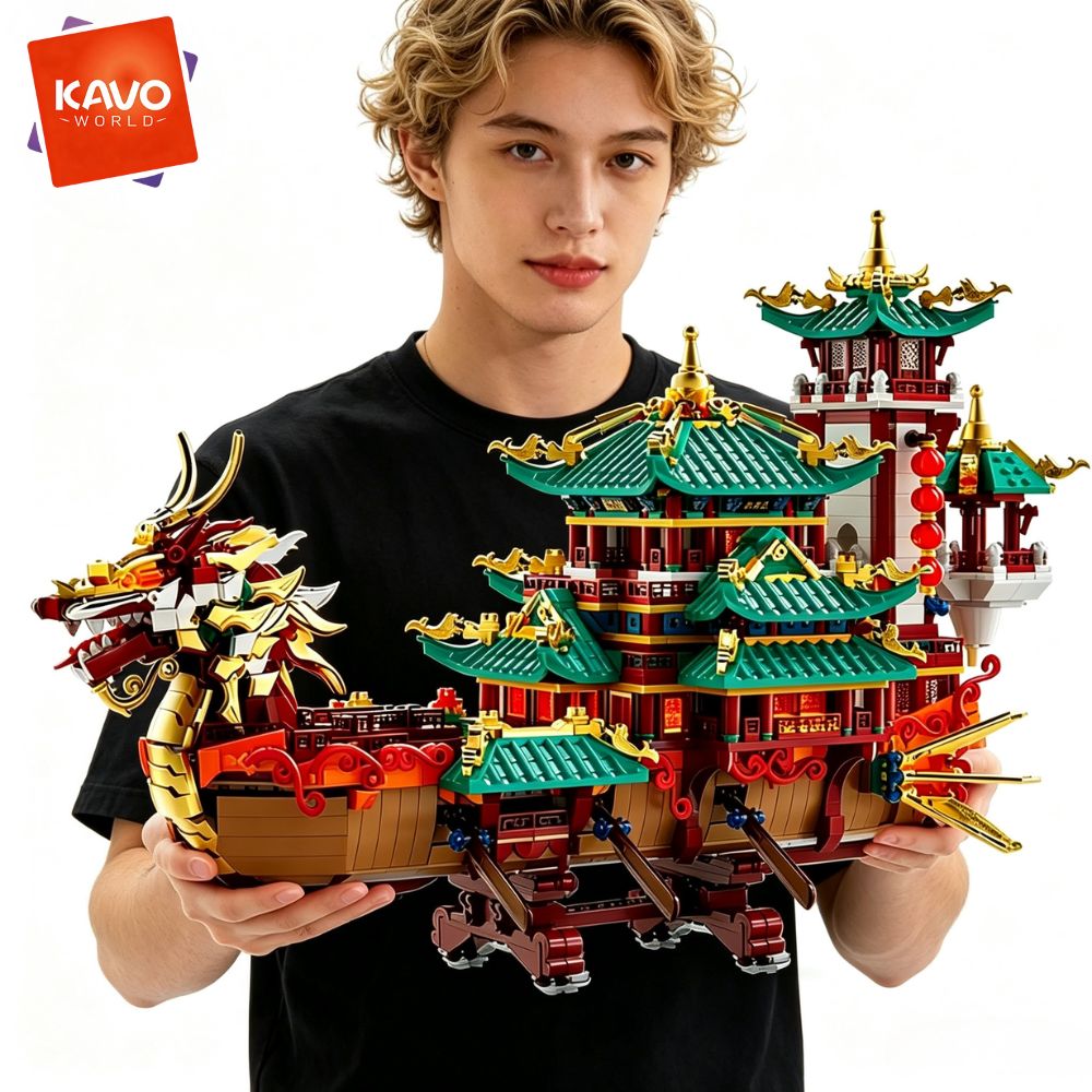 Exhibition Of Art And Craft - KAVOWORLD 2453pcs Blok Bangunan Perahu Naga