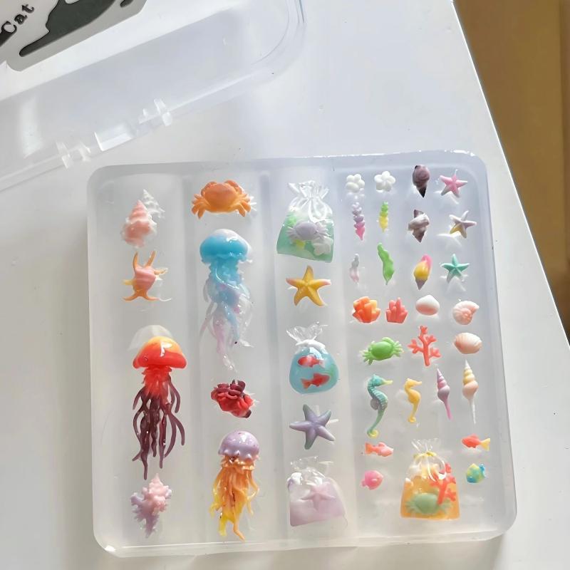 Art Craft Jellyfish - Cetakan Manikur Silikon Transparan; Cetakan Dekorasi