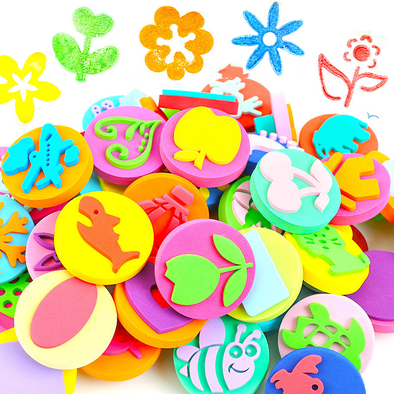 Art Craft 3 Year Old - 6 buah/kantong stempel busa untuk lukisan