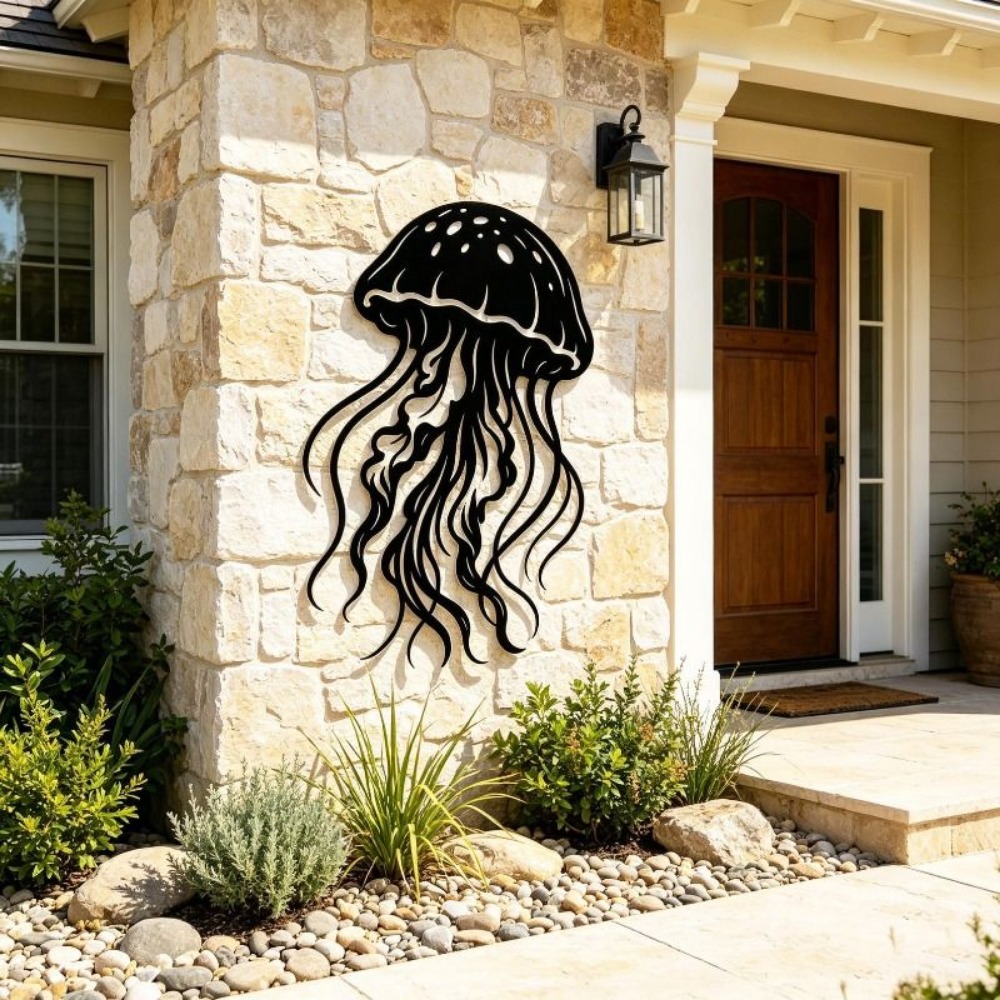 Art Craft Jellyfish - CIFBUY Seni Dinding Logam Patung Ubur-ubur