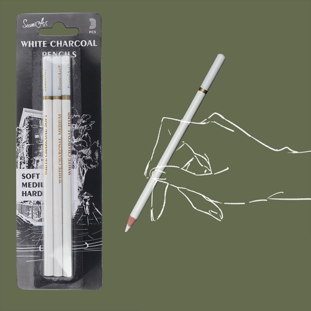Sketching Charcoal Set - 3 Buah/Set Pensil Arang Sketsa Putih