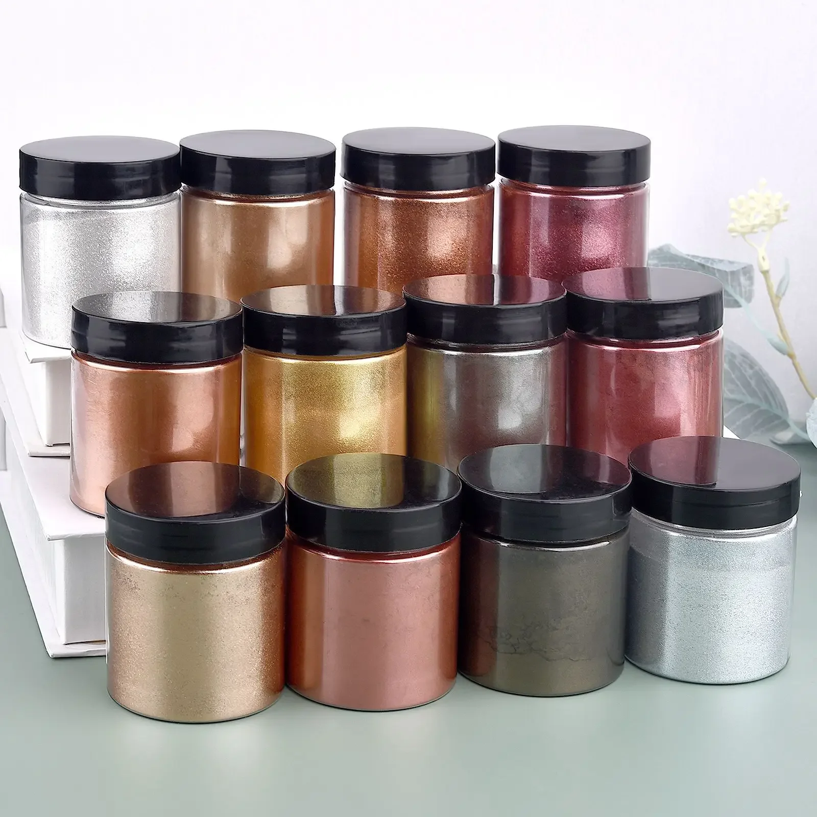 50G/Botol Bubuk Glitter Metali - Resin Pigment Powder ulasan dan harga