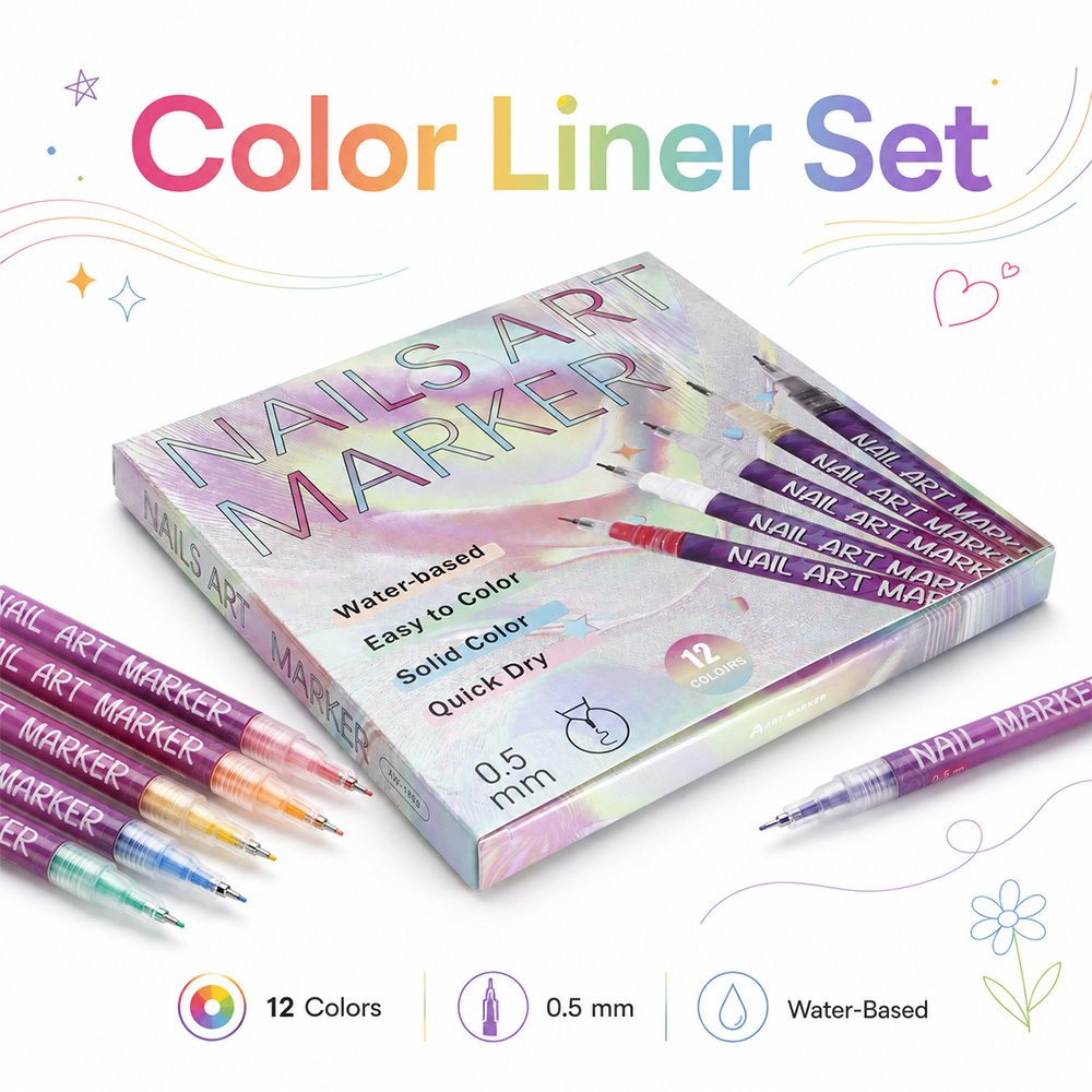 12 Buah Set Pena Spidol Garis  - Illustration Marker Set ulasan dan harga