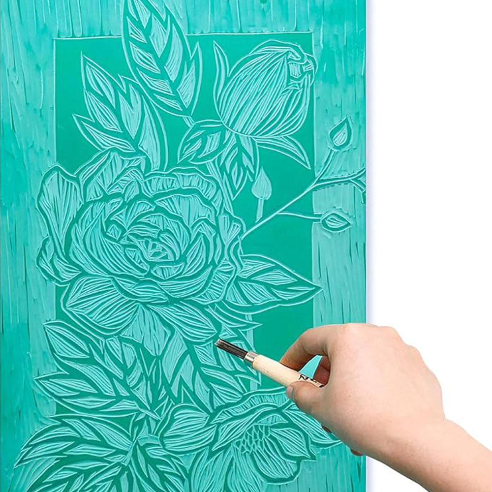 Blok Karet Ukir Lembut Mudah D - Lino Printing Block ulasan dan harga