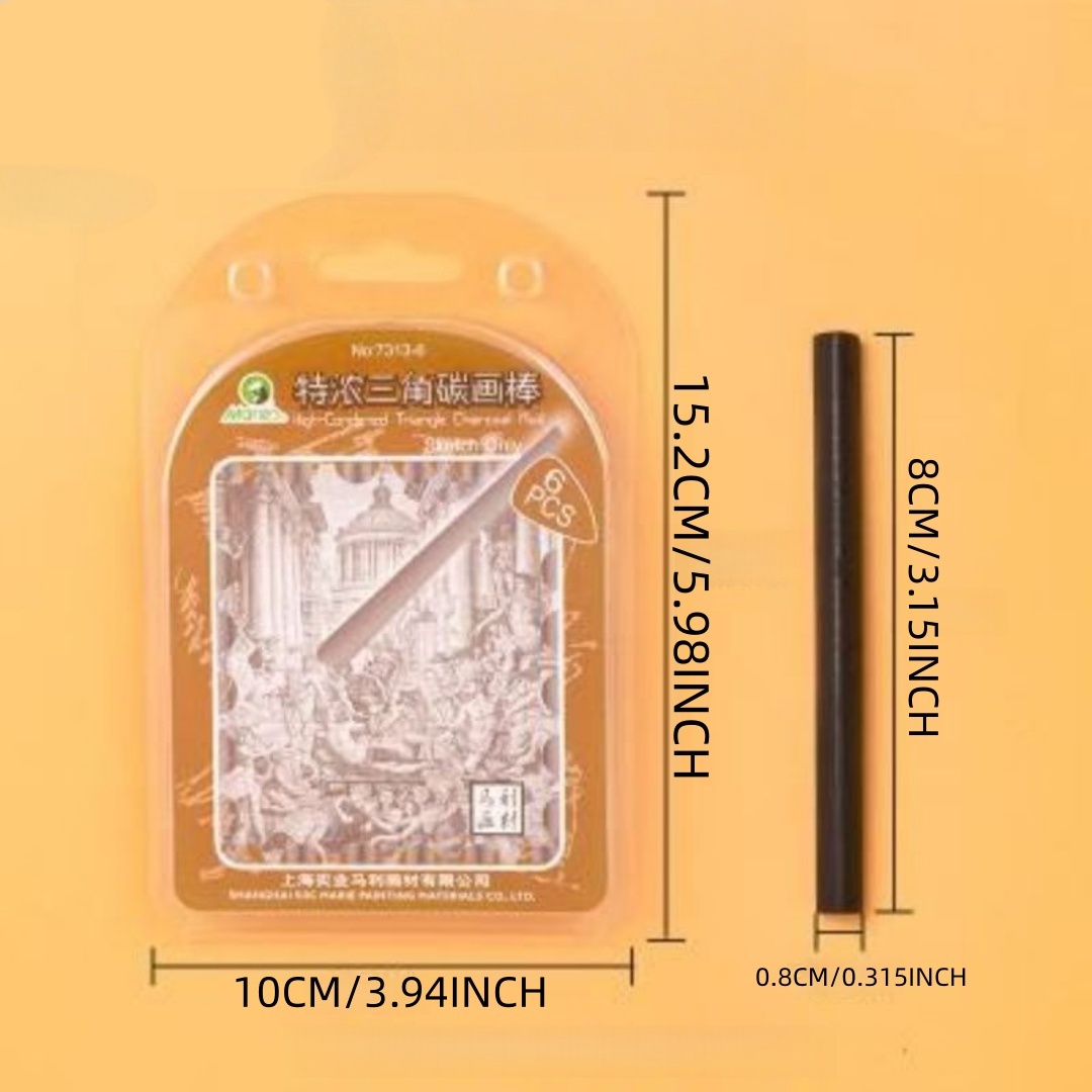 Pensil arang segitiga, pensil  - Sketching Charcoal Set ulasan dan harga