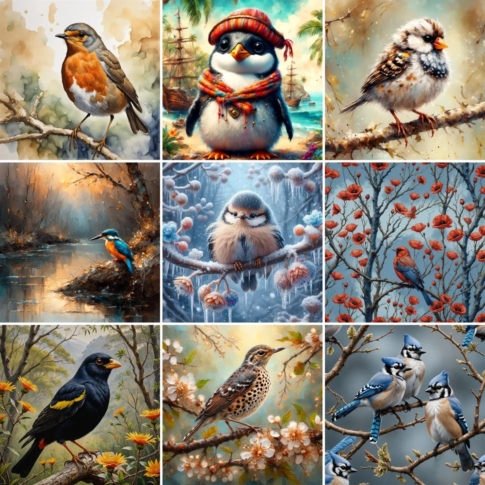 Lukisan Burung Penguin Kingfis - Art Craft Ideas For Adults ulasan dan harga