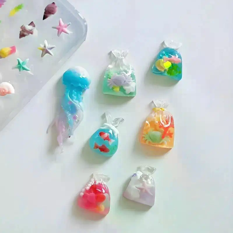 Cetakan Kuku Silikon Seri Laut - Art Craft Jellyfish ulasan dan harga