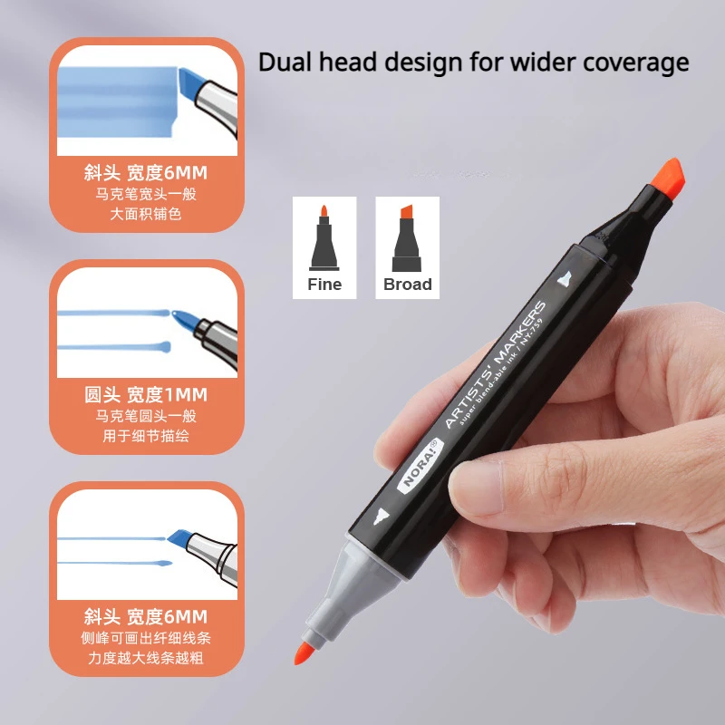30/60 spidol warna dua kepala, - Illustration Marker Set ulasan dan harga