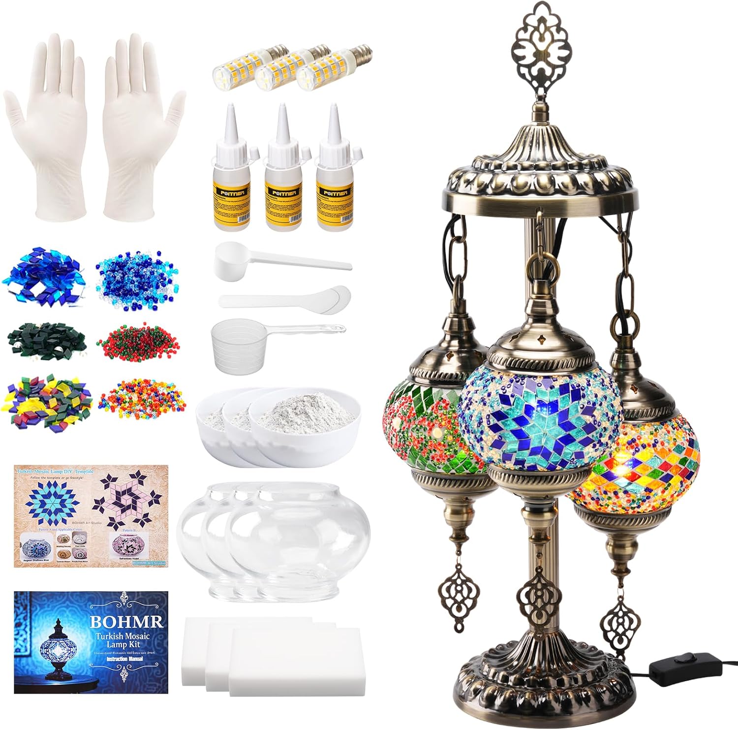 Kit Lampu Mosaik Turki 3 Globe - Art Craft Kits For Adults ulasan dan harga
