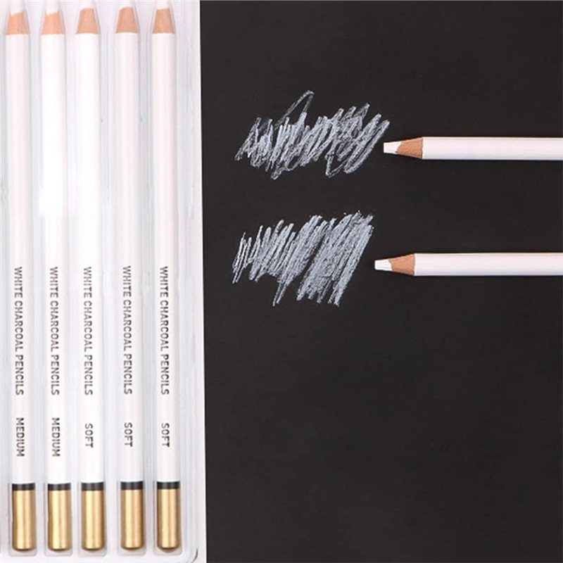 Set Pensil Arang Putih Premium - Sketching Charcoal Set ulasan dan harga