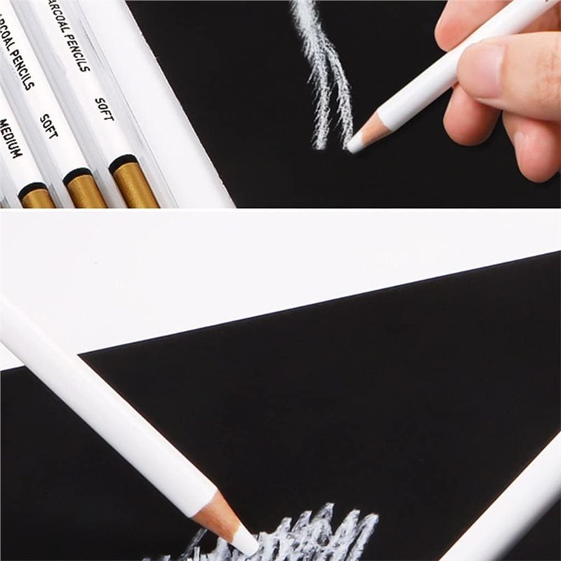 Set Pensil Arang Putih Premium - Sketching Charcoal Set ulasan dan harga