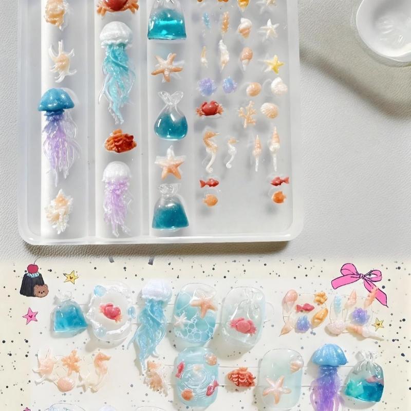 Cetakan Kuku Silikon Seri Laut - Art Craft Jellyfish ulasan dan harga
