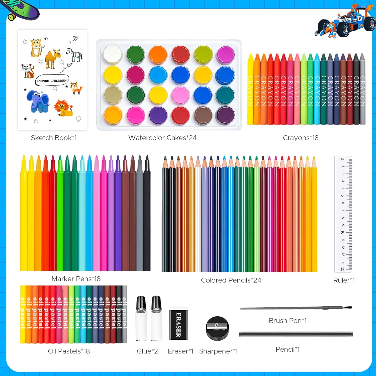 110PCS Perlengkapan Seni & Ker - Illustration Marker Set ulasan dan harga