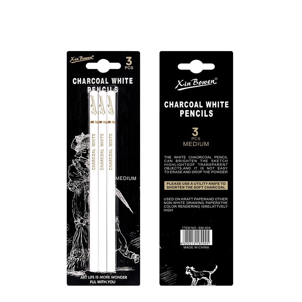 3Pcs Set Pensil Arang Lembut/S - Sketching Charcoal Set ulasan dan harga