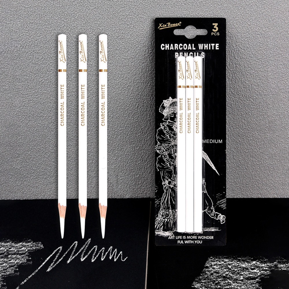3Pcs Set Pensil Arang Lembut/S - Sketching Charcoal Set ulasan dan harga