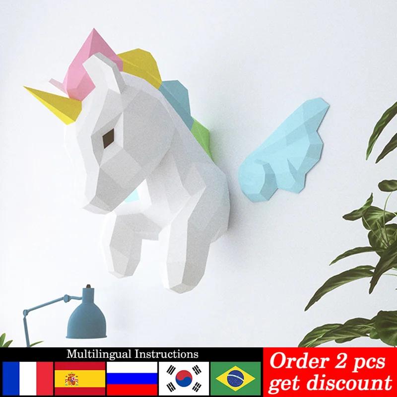 Dekorasi dinding hewan Unicorn - Art Craft Rainbow ulasan dan harga