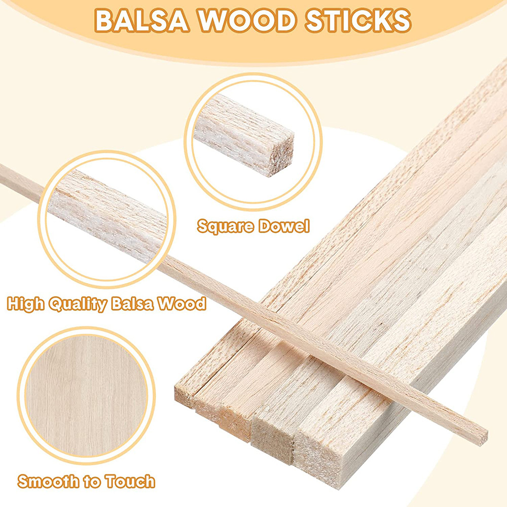 130 buah kayu Balsa Strip kera - Art Craft Stick ulasan dan harga