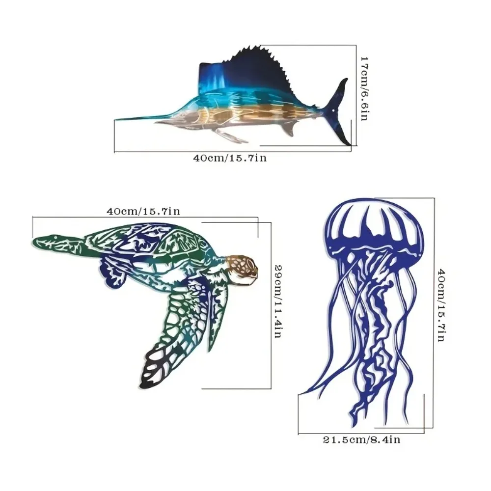 CIFBUY Seni Dinding Logam Patu - Art Craft Jellyfish ulasan dan harga