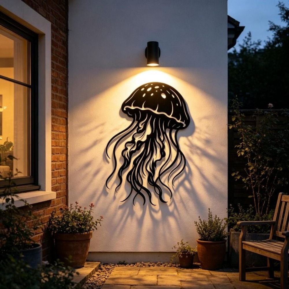 CIFBUY Seni Dinding Logam Patu - Art Craft Jellyfish ulasan dan harga