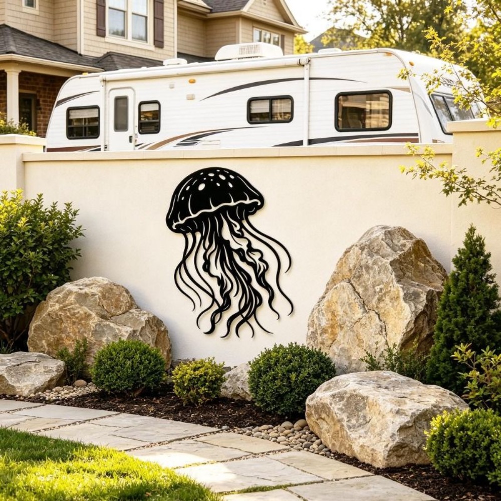 CIFBUY Seni Dinding Logam Patu - Art Craft Jellyfish ulasan dan harga