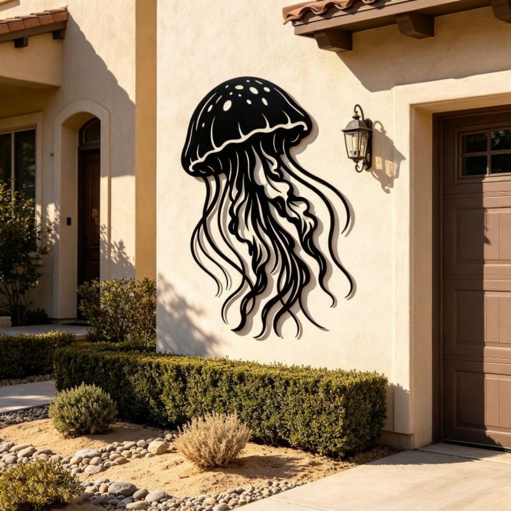 CIFBUY Seni Dinding Logam Patu - Art Craft Jellyfish ulasan dan harga