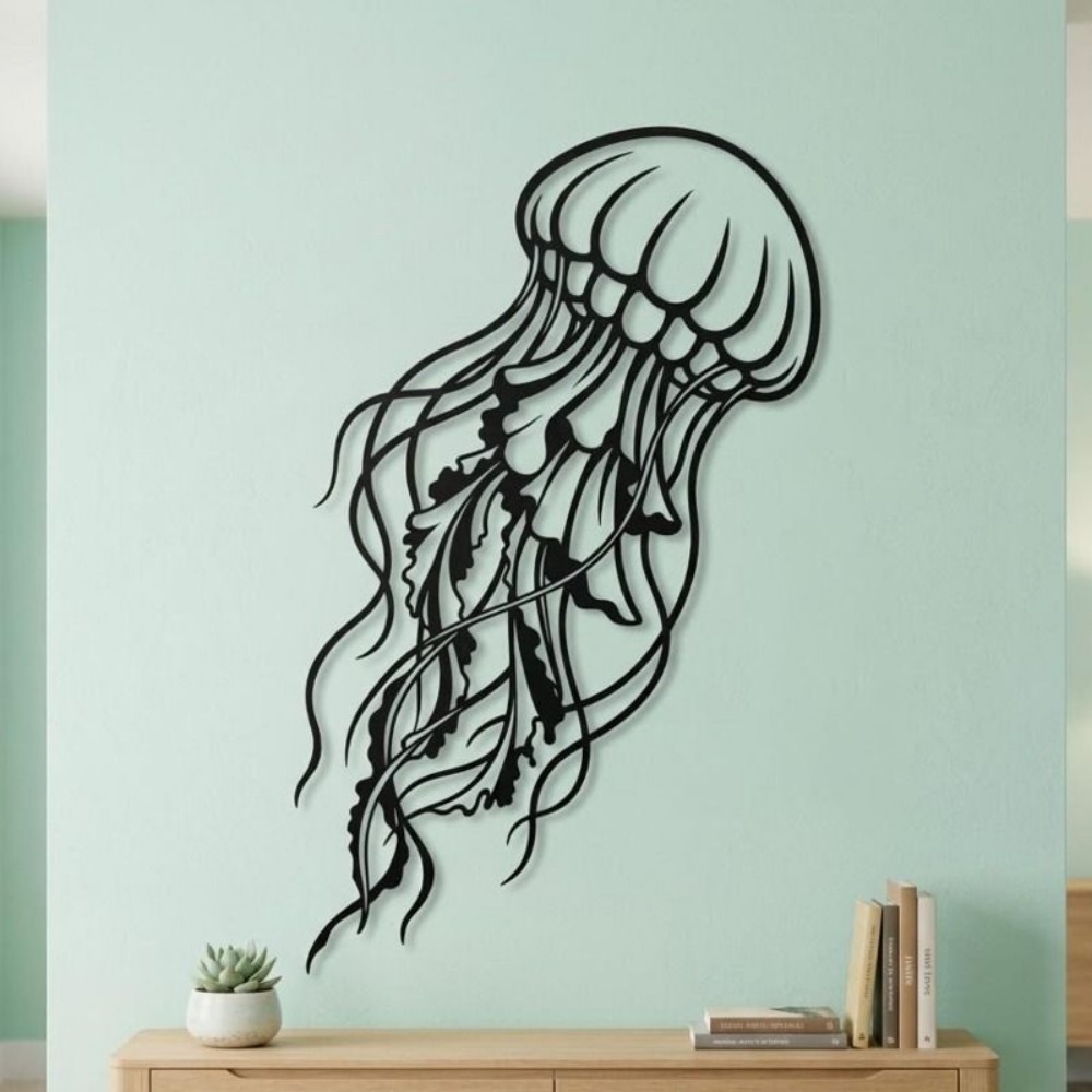 CIFBUY Seni Dinding Logam Silu - Art Craft Jellyfish ulasan dan harga