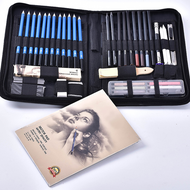Set Seni Kuas Diskon Besar 48  - Sketching Charcoal Set ulasan dan harga