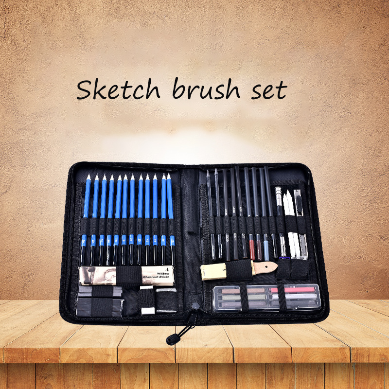 Set Seni Kuas Diskon Besar 48  - Sketching Charcoal Set ulasan dan harga